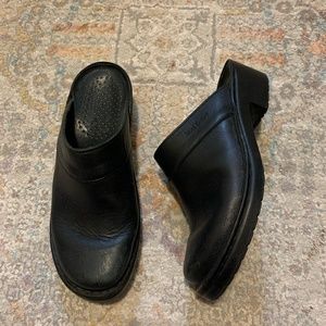 Josef Siebel Black Leather Clogs